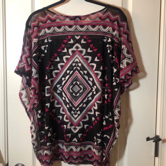 Alfani Women’s nylon sheer flowy blouse size LP - Picture 5 of 5